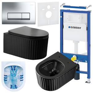 BPS-koupelny Podomítkový modul Geberit DuoFix s WC mísou LA-BL-RIM-03 + ovládací tlačítko Delta 50 chrom