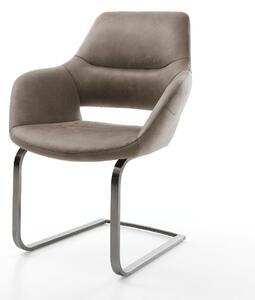 DELIFE Jídelní židle Yago-Flex s područkami mikrovlákno taupe vintage jídelní židle plochá grafit taštičkové pružiny