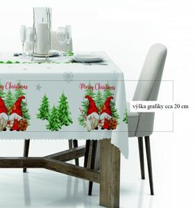 Vánoční ubrus na stůl Skřítci 7 Bílá 110x160 cm