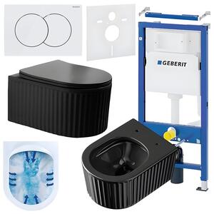 BPS-koupelny Podomítkový modul Geberit DuoFix s WC mísou LA-BL-RIM-03 + ovládací tlačítko Delta 01 bílá