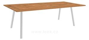 Stern Jídelní stůl Interno, Stern, obdélníkový 220x100x75 cm, profil nohou kulatý, rám nerez, deska teak