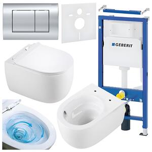 BPS-koupelny Podomítkový modul Geberit DuoFix s WC mísou LE-WH-TR-01 + ovládací tlačítko Delta 30 chrom