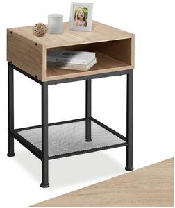 Tectake Noční stolek Harlow 40,5x40,5x59 cm - Industrial světlé dřevo, dub Sonoma