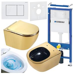 BPS-koupelny Podomítkový modul Geberit DuoFix s WC mísou MU-GL-BL-TR-03 + ovládací tlačítko Delta 30 bílá