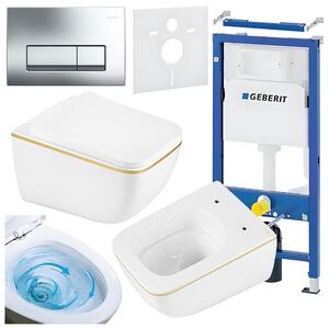 BPS-koupelny Podomítkový modul Geberit DuoFix s WC mísou YU-WH-GL-TR-03 + ovládací tlačítko Delta 50 chrom