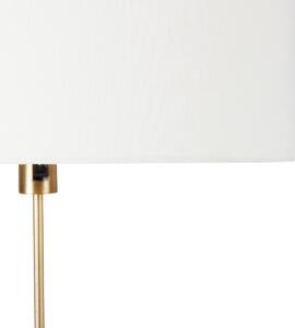 Stojací lampa nastavitelná bronzová se stínidlem bílá 50 cm - Parte