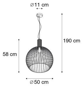 Chytrá kulatá závěsná lampa černá 50 cm vč.Wifi G95 - Dos