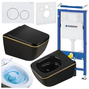 BPS-koupelny Podomítkový modul Geberit DuoFix s WC mísou YU-BL-GL-TR-03 + ovládací tlačítko Delta 20 bílá