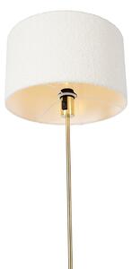 Stojací lampa nastavitelná zlatá s boucle stínidlo bílá 35 cm - Parte