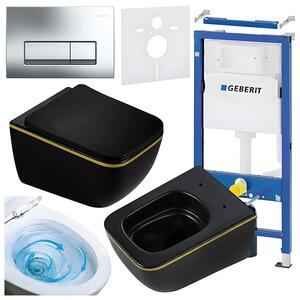 BPS-koupelny Podomítkový modul Geberit DuoFix s WC mísou YU-MTB-GL-TR-03 + ovládací tlačítko Delta 50 chrom