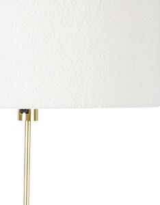 Stojací lampa nastavitelná zlatá s boucle stínidlo bílá 50 cm - Parte