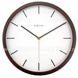 Designové nástěnné hodiny 3156br Nextime Company Wood 35cm