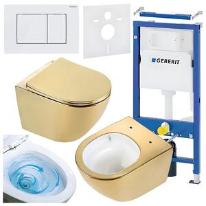 BPS-koupelny Podomítkový modul Geberit DuoFix s WC mísou FW-GL-WH-TR-03 + ovládací tlačítko Delta 30 bílá