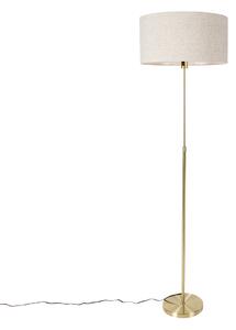Stojací lampa nastavitelná zlatá se stínidlem světle šedá 50 cm - Parte