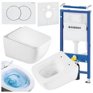 BPS-koupelny Podomítkový modul Geberit DuoFix s WC mísou YU-WH-TR-03 + ovládací tlačítko Delta 01 bílá
