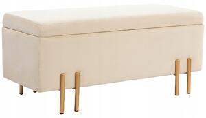 Lavice s úložným prostorem, čalouněná, kovové nohy, 100x40 cm