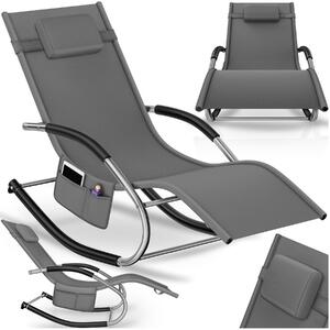 Tectake Zahradní lehátko Taya, ergonomické, houpací funkce - šedá, za kus