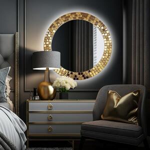 GieraDesign Zrcadlo Aurea Gold LED Rozměr: Ø 60 cm