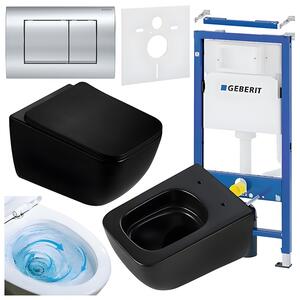 BPS-koupelny Podomítkový modul Geberit DuoFix s WC mísou YU-MTB-TR-03 + ovládací tlačítko Delta 30 chrom