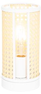 Orientální stolní lampa bílá s ratanem 12 cm - Akira