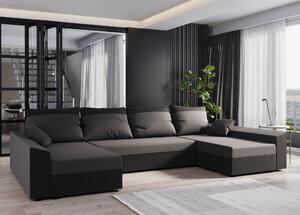 Rohová sedací souprava U Paragon U (hnědá + černá). 1057390