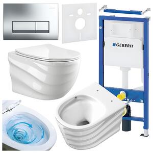 BPS-koupelny Podomítkový modul Geberit DuoFix s WC mísou SL-WH-RIM-03 + ovládací tlačítko Delta 50 chrom