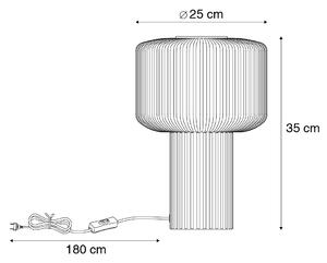 Designová stolní lampa kouřové sklo - Andro