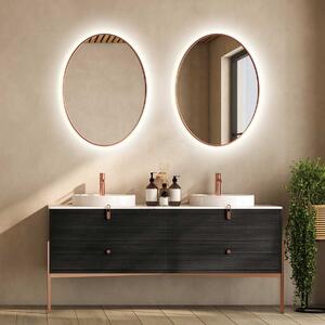 GieraDesign Zrcadlo Scandi Slim Owal Copper LED Rozměr: 40 x 60 cm