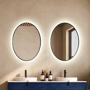 GieraDesign Zrcadlo Scandi Slim Owal Black LED Rozměr: 40 x 60 cm