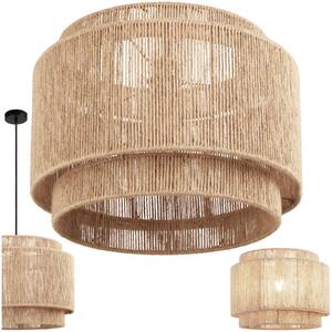 Tectake Závěsné svítidlo Lignea Lux z juty v boho stylu, 40W - přírodní