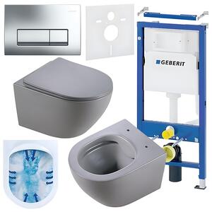 BPS-koupelny Podomítkový modul Geberit DuoFix s WC mísou MU-MTGR-RIM-03 + ovládací tlačítko Delta 50 chrom