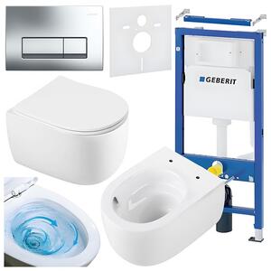 BPS-koupelny Podomítkový modul Geberit DuoFix s WC mísou LE-WH-TR-03 + ovládací tlačítko Delta 50 chrom