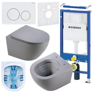 BPS-koupelny Podomítkový modul Geberit DuoFix s WC mísou MU-MTGR-RIM-03 + ovládací tlačítko Delta 20 bílá
