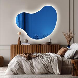 GieraDesign Zrcadlo Plama no.5 LED Blue Rozměr: 80 x 65 cm
