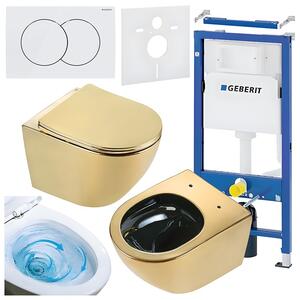 BPS-koupelny Podomítkový modul Geberit DuoFix s WC mísou FW-GL-BL-TR-03 + ovládací tlačítko Delta 01 bílá