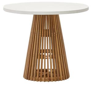 Teakový zahradní stůl s bílou deskou Kave Home Alcaufar 90 cm