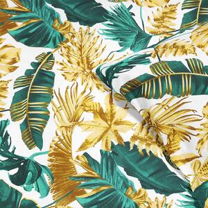 Goldea bavlněné ložní povlečení - palmové listy na bílém 150 x 200 a 50 x 60 cm