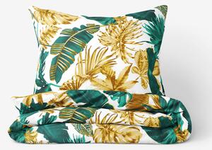 Goldea bavlněné ložní povlečení - palmové listy na bílém 150 x 200 a 50 x 60 cm