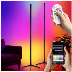 Tectake LED stojací lampa Spectra, 16 milionů barev, 200+ světelných režimů - Sada 2 kusů