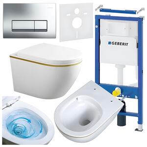 BPS-koupelny Podomítkový modul Geberit DuoFix s WC mísou MU-WH-GL-TR-02 + ovládací tlačítko Delta 50 chrom