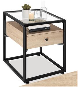 Tectake Noční stolek Preston 43x45x54,5cm - Industrial světlé dřevo, dub Sonoma