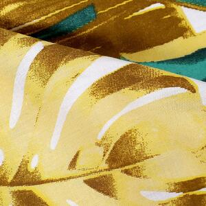 Goldea bavlněné plátno - palmové listy na bílém 220 cm