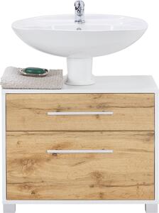 SKŘÍŇKA POD UMYVADLO, barvy dubu, bílá, 65/53/35 cm Welnova - Koupelnové série