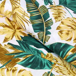 Goldea bavlněné plátno - palmové listy na bílém 220 cm