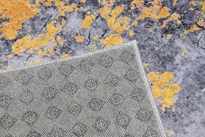 Makro Abra Kusový koberec pratelný VICTORIA 21061 pogumovaný šedý žlutý Rozměr: 160x230 cm