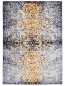 Makro Abra Kusový koberec pratelný VICTORIA 21061 pogumovaný šedý žlutý Rozměr: 160x230 cm