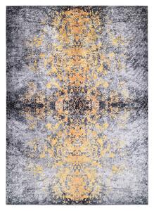 Makro Abra Kusový koberec pratelný VICTORIA 21061 pogumovaný šedý žlutý Rozměr: 80x150 cm