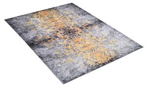 Makro Abra Kusový koberec pratelný VICTORIA 21061 pogumovaný šedý žlutý Rozměr: 140x200 cm
