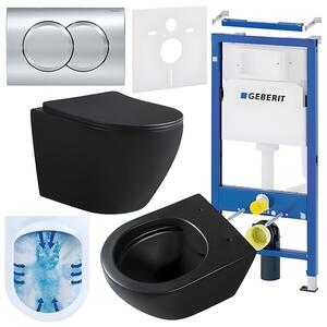 BPS-koupelny Podomítkový modul Geberit DuoFix s WC mísou MU-MTB-RIM-03 + ovládací tlačítko Delta 01 chrom