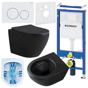 BPS-koupelny Podomítkový modul Geberit DuoFix s WC mísou MU-MTB-RIM-03 + ovládací tlačítko Delta 20 bílá